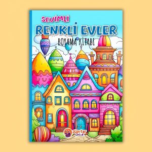 Sevimli Renkli Evler Boyama Kitabı | Eğlenceli ve Yaratıcı Çizimler